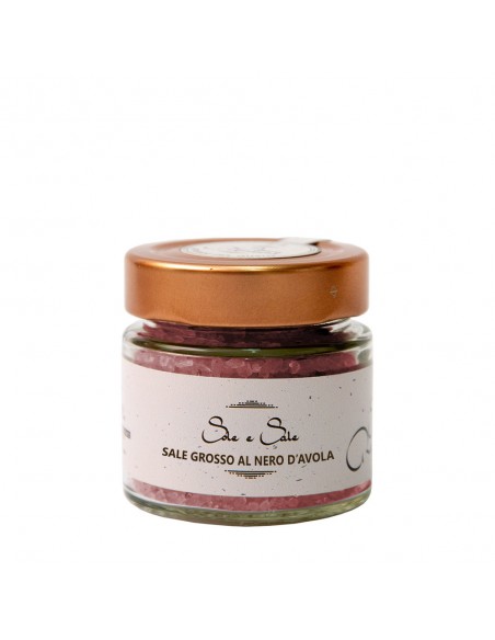 Coarse salt with Nero D'Avola jar 110 gr Sapori di Regalpetra