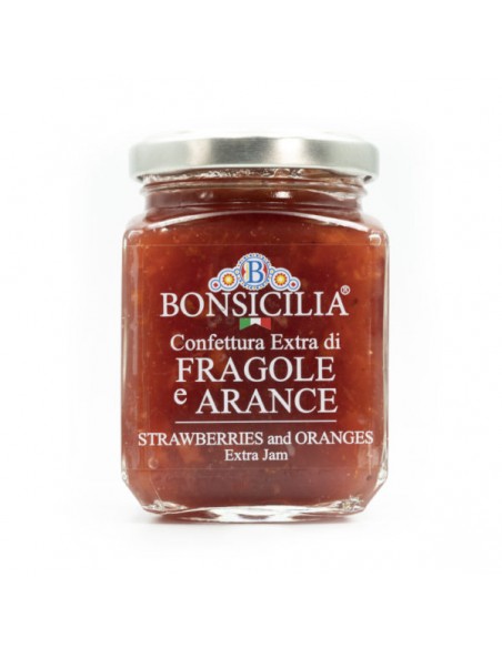Confettura extra di Fragole e Arance 240 gr Bonsicilia