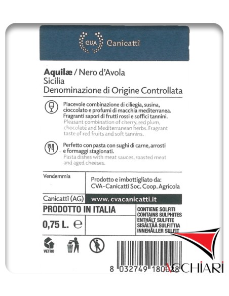 Aquilae Nero D’Avola Sicilia DOC 75 cl CVA