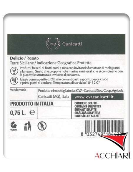 Delicio Rosato Terre Siciliane IGP 75 cl CVA