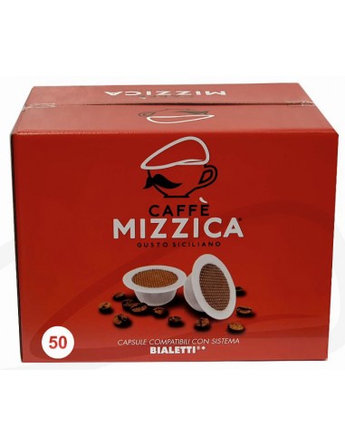 Capsule Compatibili Bialetti Confezione 6,5 gr Confezione da 50 pz Caffè  Mizzica